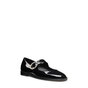 Stuart Weitzman Loralei Crystal Mary Jane Flats - 9.5 M Black